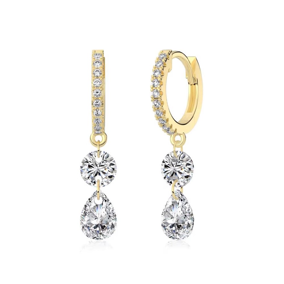 Teardrop 14K Gold Filled 925 Silver 5A Cubic Zirconia Drop Earrings