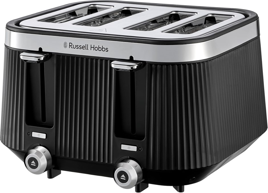 RUSSELL HOBBS Russell Hobbs Bronte 4 Slice Toaster, RHT2677BLK, Indicator L