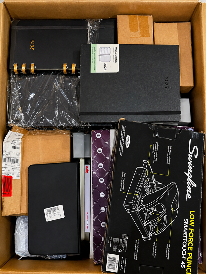 FULL BOX of Stationary & Office Supplies - Moleskine Planner, Smead Folders