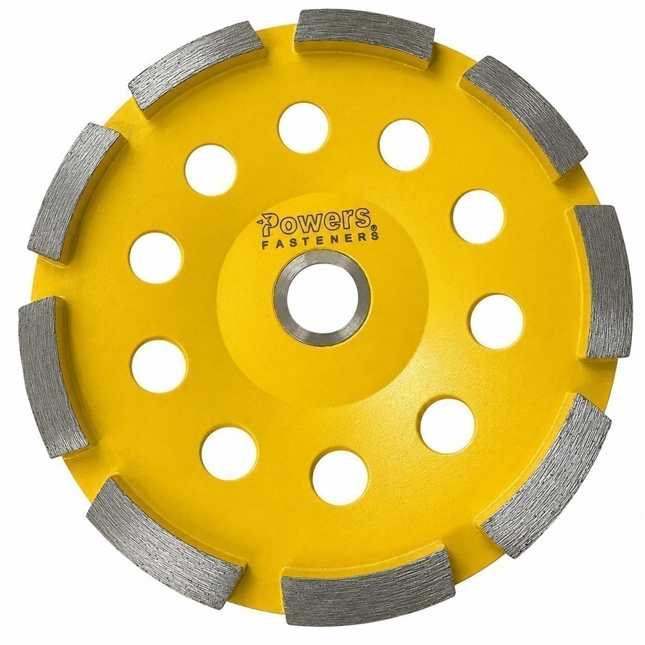 POWERS RIDGEBACK 125mm Diamond Single Row Concrete Grinding Cup, Yellow, PG