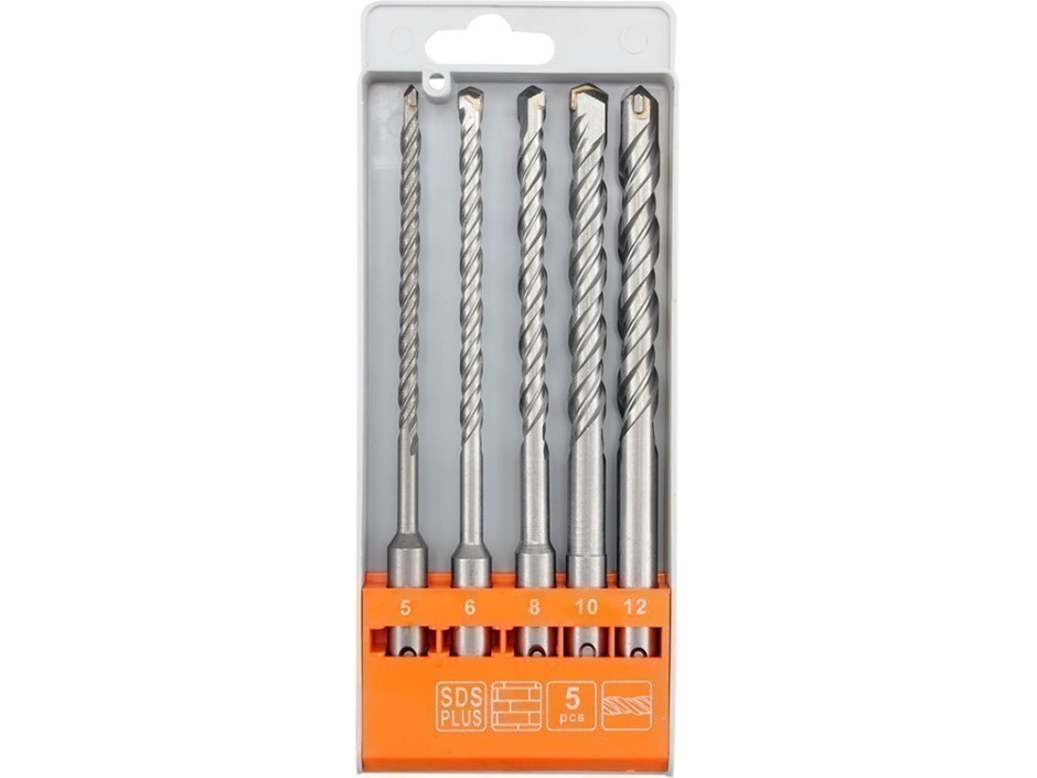 2 x STHOR 5pc SDS S4 Drill Sets, Sizes: 5, 6, 8, 10, 12 mm.