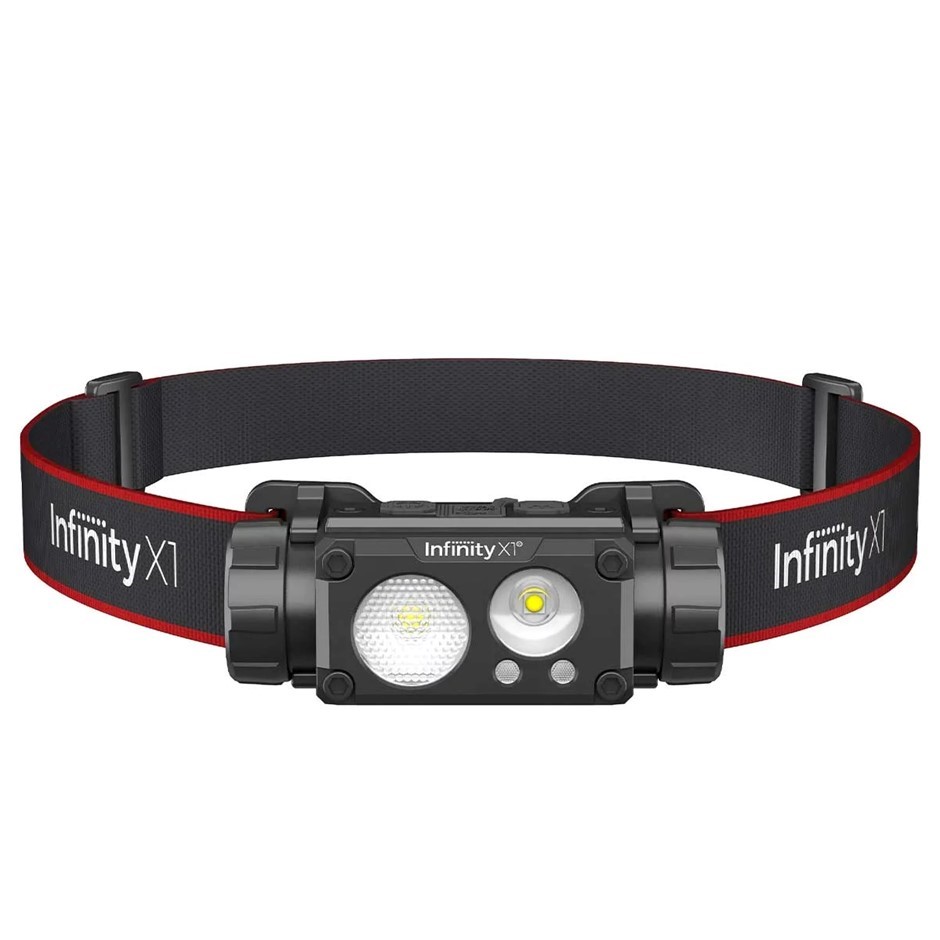Infinity X1 3pk LED Headlamps 1500L. NB: 1 x head lamp & charging cable mis