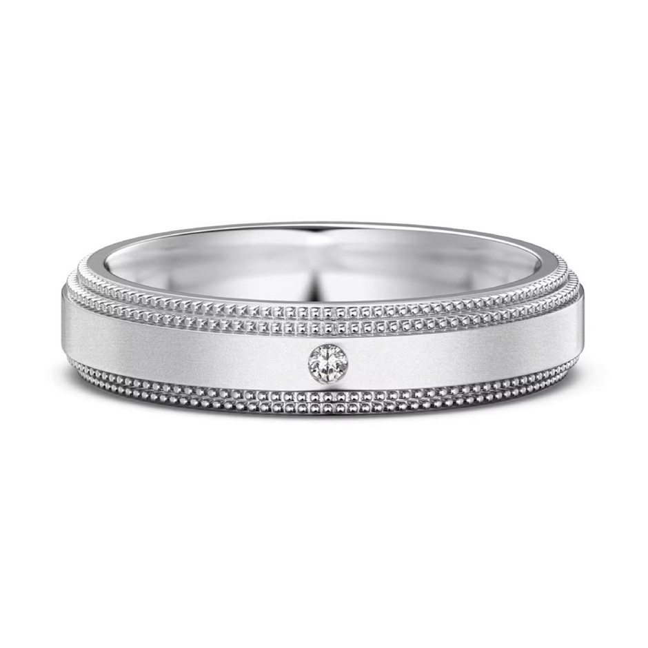Regal 5A Cubic Zirconia Band 925 Sterling Silver Ring - Size 10