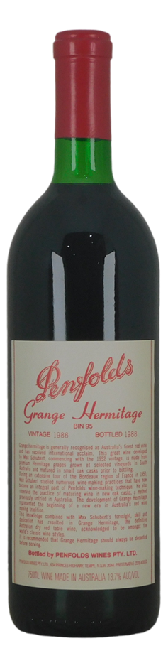 Penfolds Bin 95 Grange Hermitage 1986 (1x 750mL) SA.
