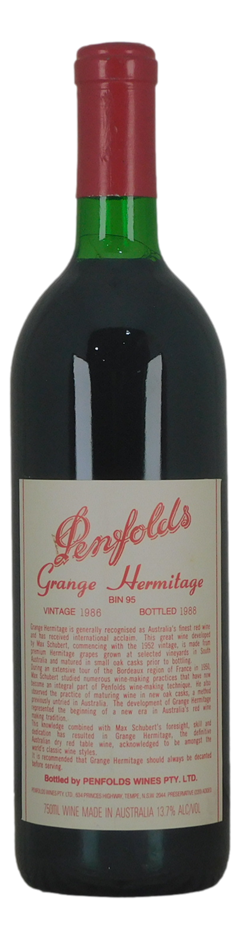 Penfolds Bin 95 Grange Hermitage 1986 (1x 750mL) SA.