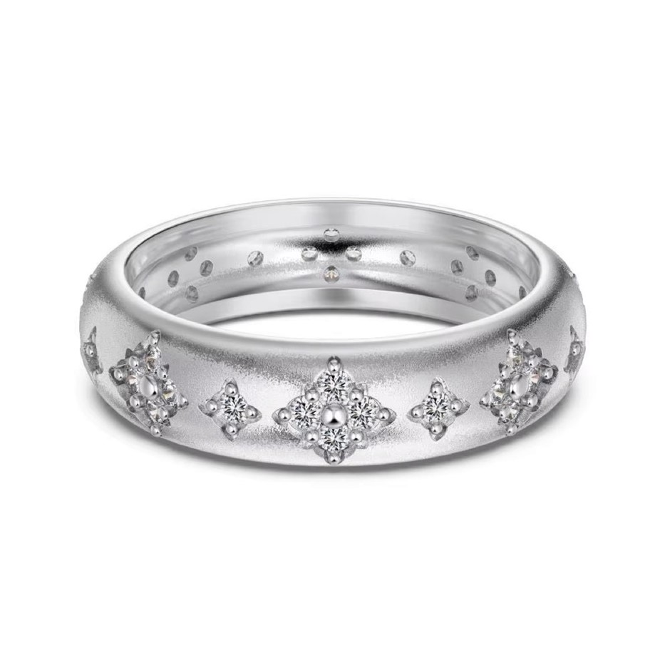 5A Cubic Zirconia Band 925 Sterling Silver Ring - Size 6