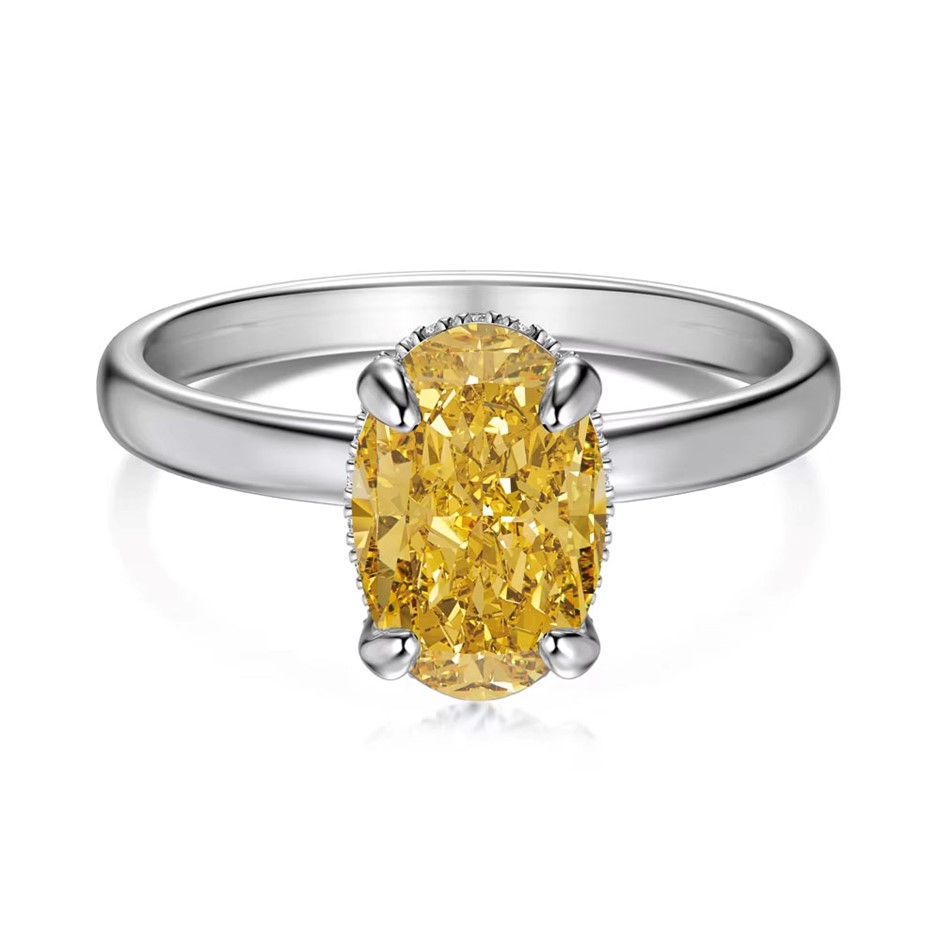1.5ct Oval 8A Cubic Zirconia 925 Sterling Silver Ring - Size 5