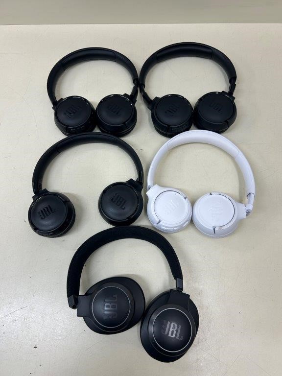 5 x Assorted JBL Wireless Bluetooth Headphones