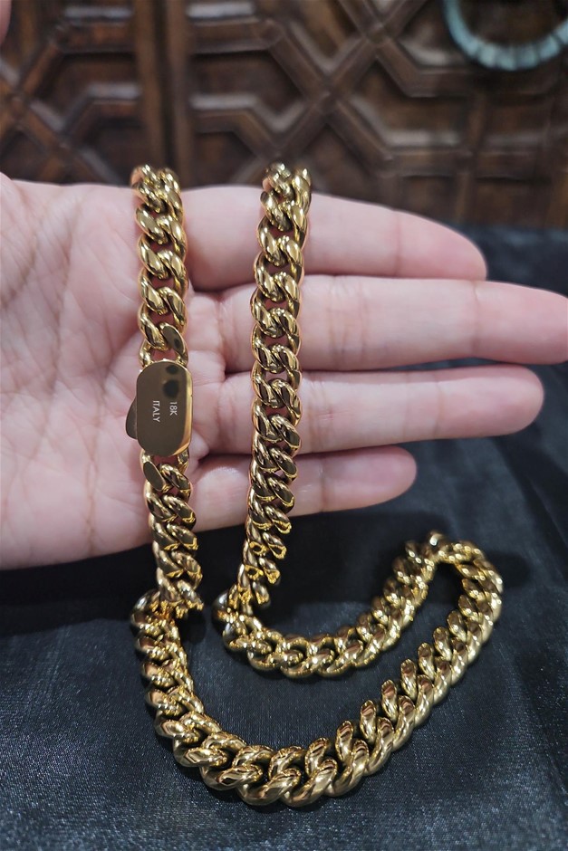 18k Italy Stamped Yellow Gold Filled Chain-Quality Guarantee-70cm