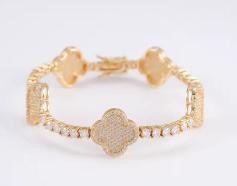 18k Italy Stamped Yellow Gold Filled Bracelet-Quality Guarantee-17.5cm