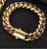 18k Italy Stamped Yellow Gold Filled Bracelet-Quality Guarantee-22cm-12mm