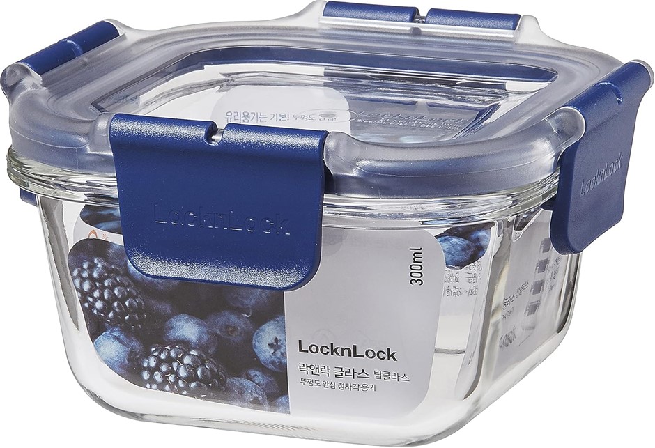 LocknLock Top Class Glass With Tritan Lid Square - 300ml
