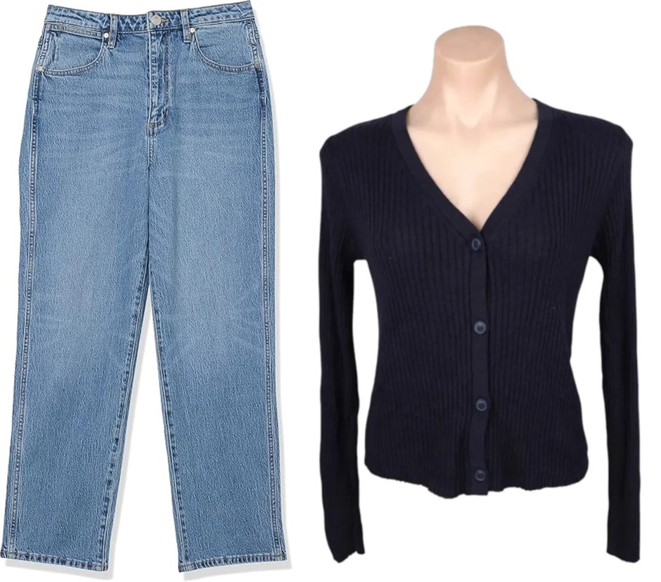 Women's Clothing Bundle: 1 x Matty M Cardigan Dark Navy (Large) & 1 x Wrang