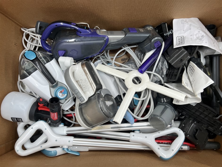 7 x ASSORTED BLACK + DECKER Vacumm & Steam Mops. NB: Photo as is. Some not