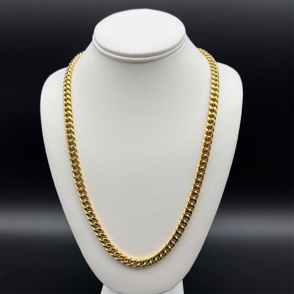 18K Gold-Filled Cuban Chain Necklace, 8MM Wide - 55.8cm