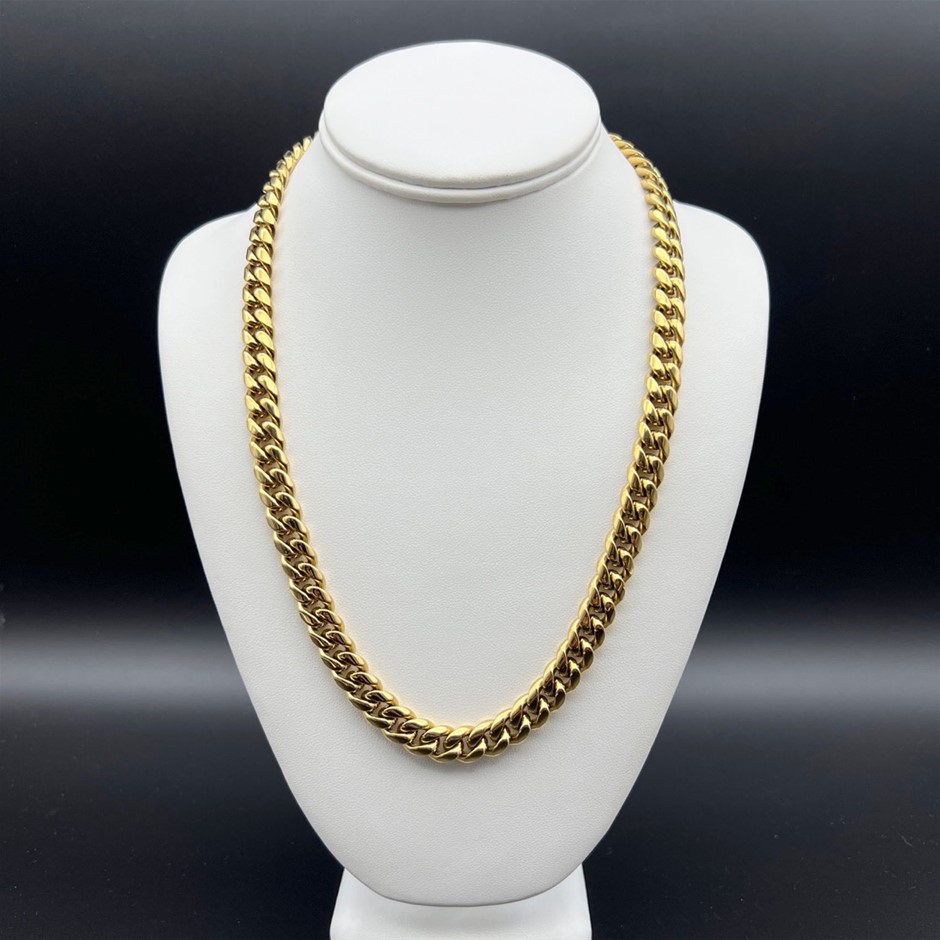 18K Gold-Filled Cuban Chain Necklace, 10MM Wide - 55.8cm