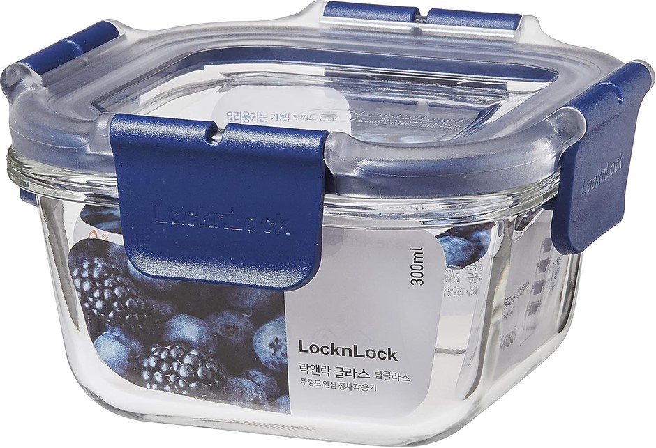 LocknLock Top Class Glass With Tritan Lid Square - 300ml