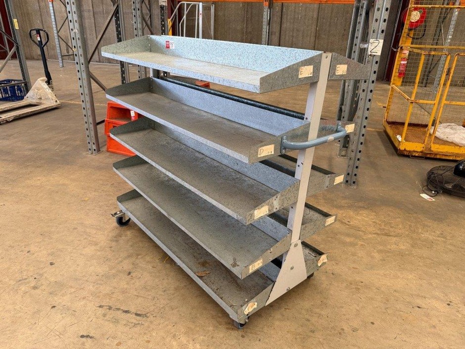 <p>Mobile Dual Sided Tray Trolley</p>