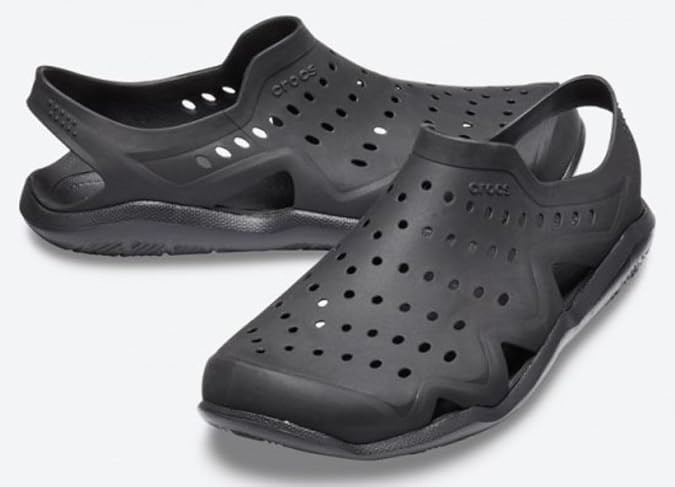 CROCS Men's Swiftwater Wave M Sandal, US12/EU46-47, Black, 203963. NB: Has