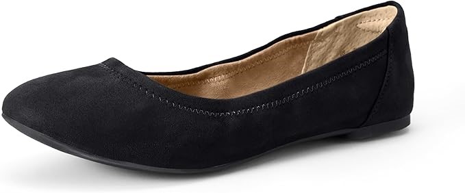 AMAZON ESSENTIALS Women's Belice Ballet Flat, US7W/EU37.5, Black Patent.