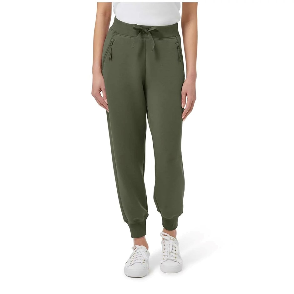 SIGNATURE Women's Soft Active Jogger, Size L, Green.