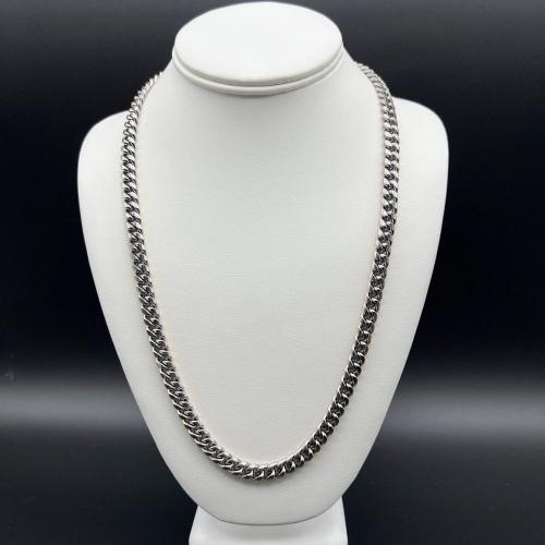 Silver-Filled Cuban Link Chain Necklace, 8MM Wide - 66cm
