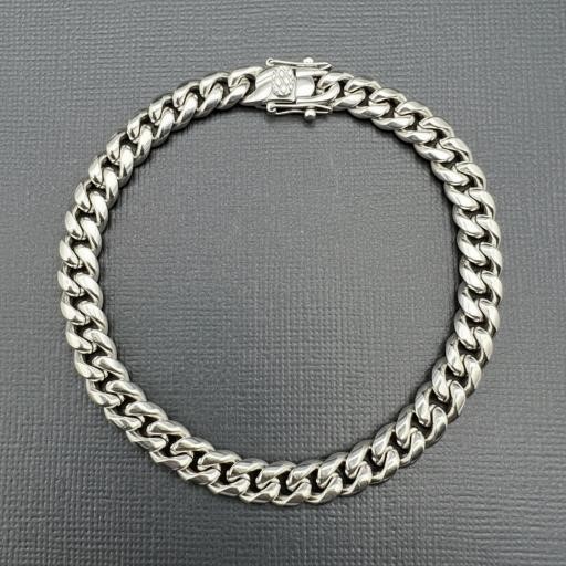 Silver-Filled Cuban Curb Chain Bracelet, 8MM Wide - 20.3cm