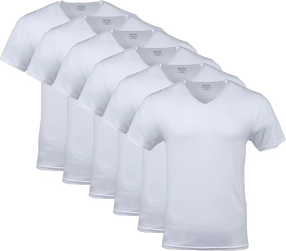 Gildan 6 pack White Large Ring Spun Softstyle Shirt. NB: not in original pa