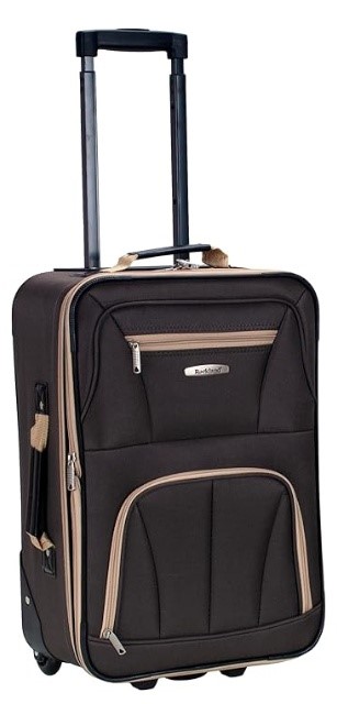 Rockland Pasadena Softside Spinner Wheel Luggage, Carry-On 20-Inch, Brown