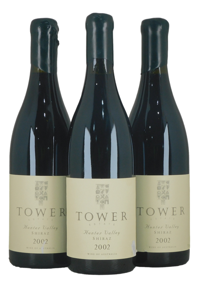 Tower Estate Shiraz 2002 (3x 750mL), Hunter Valley.