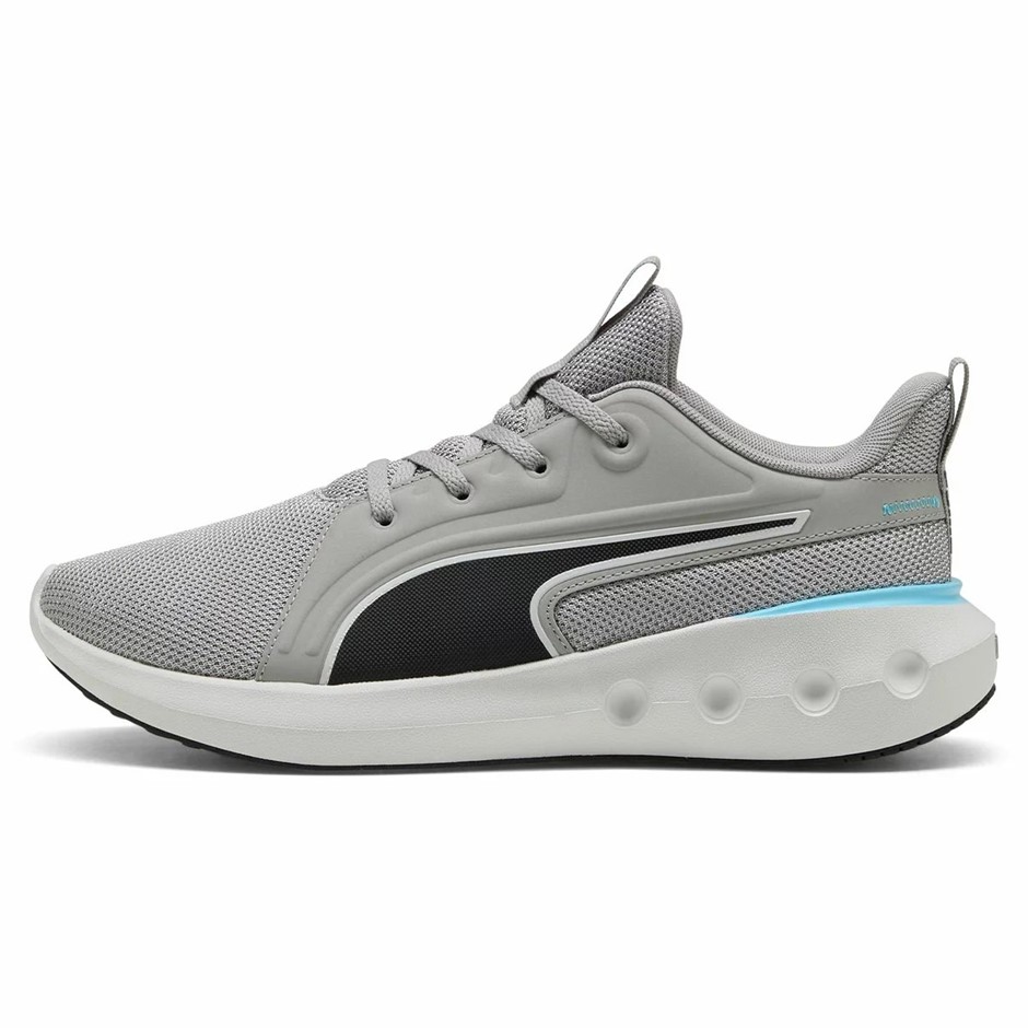 PUMA Men's Softride Carson Shoes, Size US11, GreyEcho/Black/VibrantBlue (25