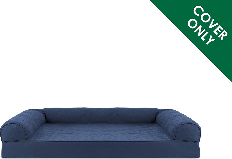 FURHAVEN Replacement Dog Bed Cover Quilted Sofa-Style, Machine Washable - N
