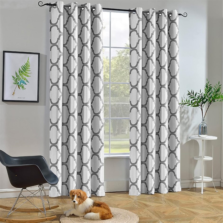 MELODIEUX Moroccan Fashion Room Darkening Blackout Grommet Curtain for Livi