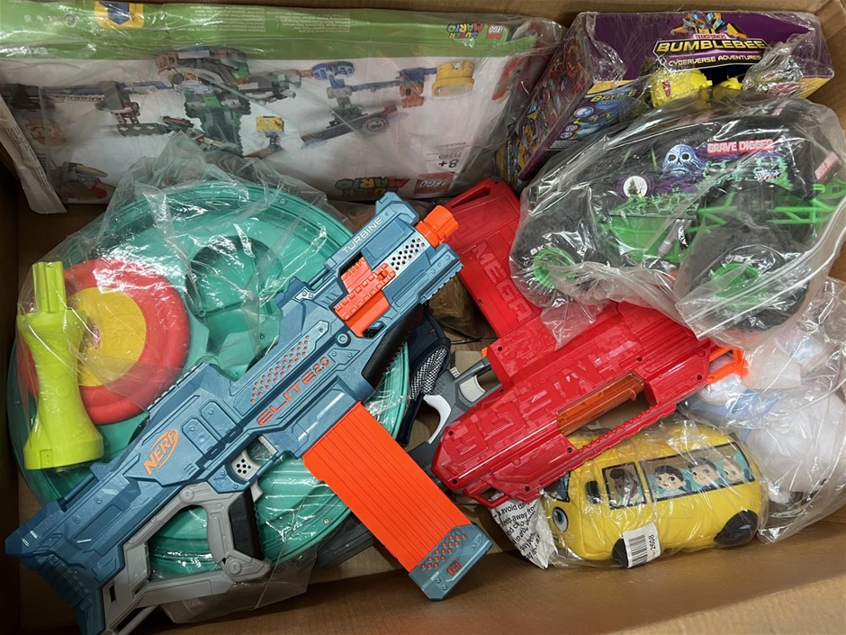 8 x Assorted Toy Products; Incl. Transformers, Nerf Guns, Plushie, Lego & M