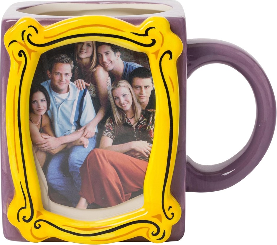 SILVER BUFFALO Friends in Frame Large Ceramic 3D Sculpted Mug, 20 Ounces