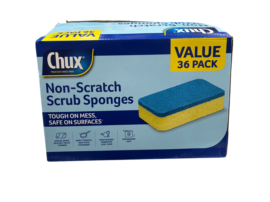 CHUX 36pk Non-Scratch Scrub Sponges.