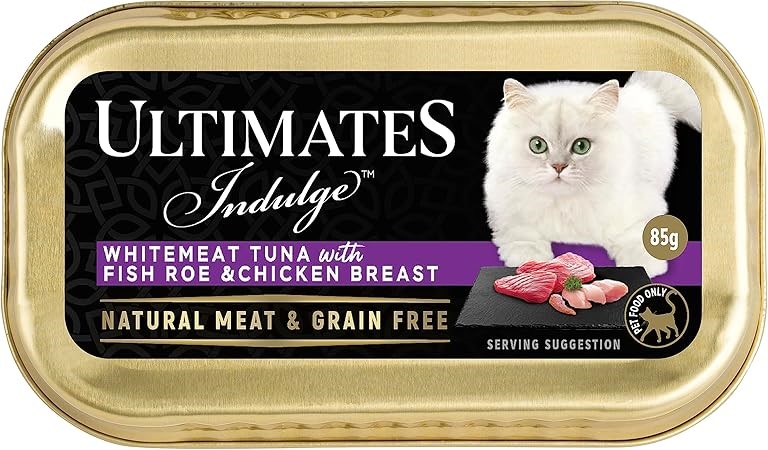 40 x ULTIMATES Indulge Cat Pet Food, Whitemeat Tuna with Fish Roe and Chic