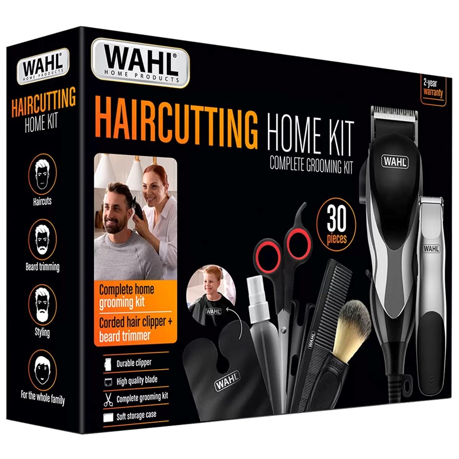 WAHL Haircutting Home Kit 30 Pieces 3026404. NB: Used, cordless has missing