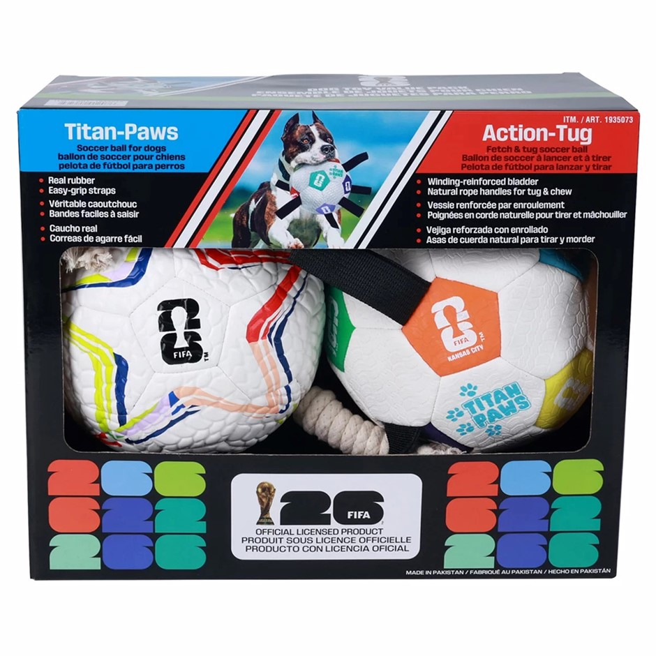 2 x FIFA 2pk World Cup Official 2026 Dog Toys. NB: Minor use, not in origin