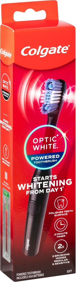 3 x COLGATE Optic White Powered Soft Toothbrush.
