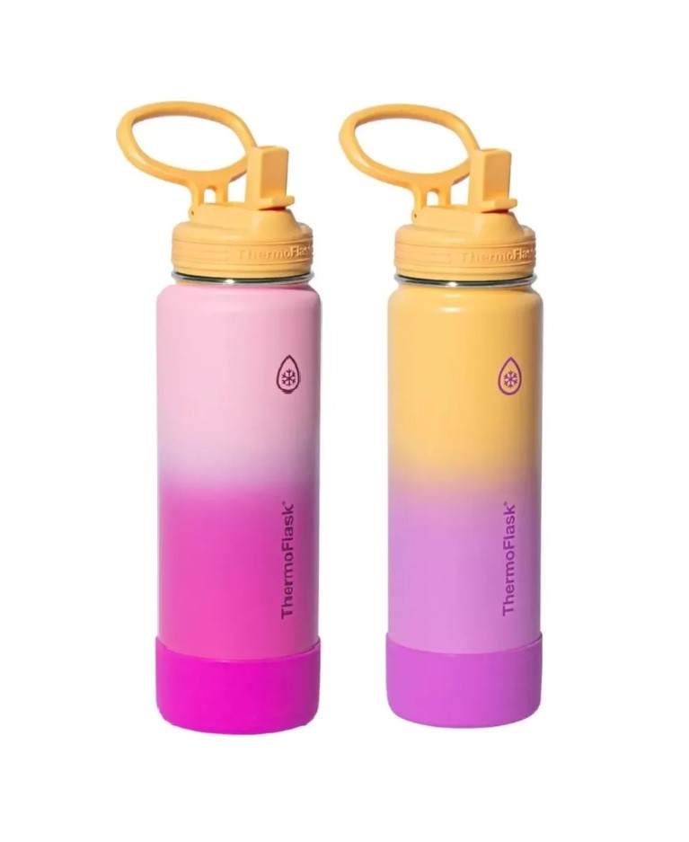 THERMOFLASK 2pc Ombre Stainless Steel Drinking Bottles, Pink Ombre & Pink Y