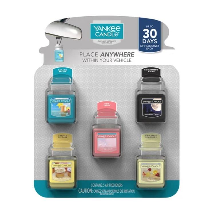 2 x YANKEE CANDLE Set of 5pc Car Air Freshners. N.B: Damaged packaging & 2