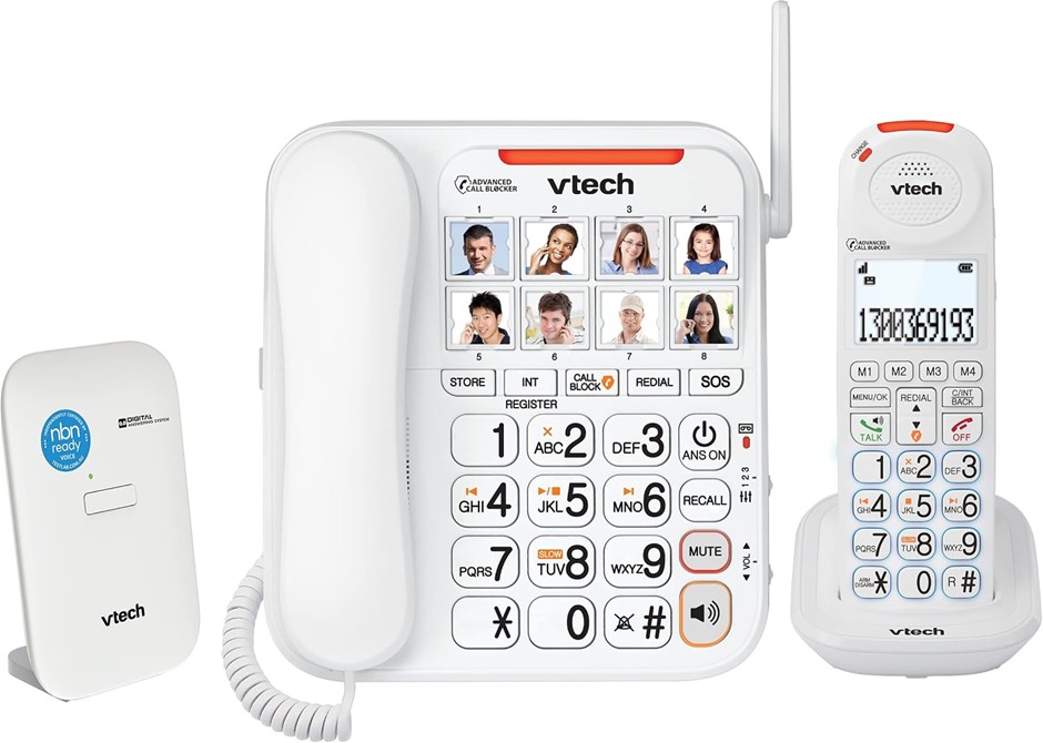 VTech CareLine Corded-Cordless Bundle - NBN Ready Phone System - Corded des