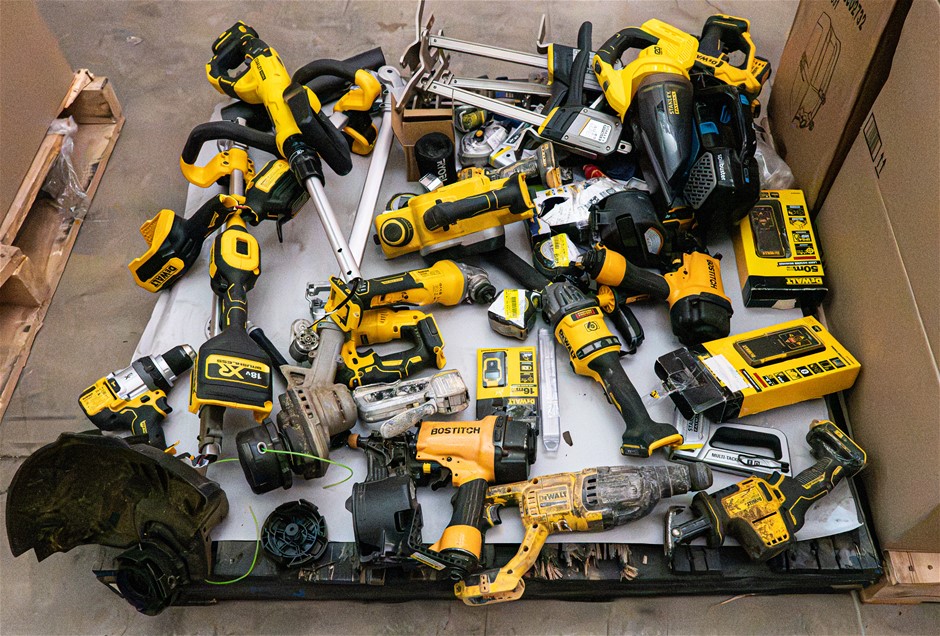 Pallet of Assorted DeWALT Garden Tools. NB: Not Working, Has been use, Some