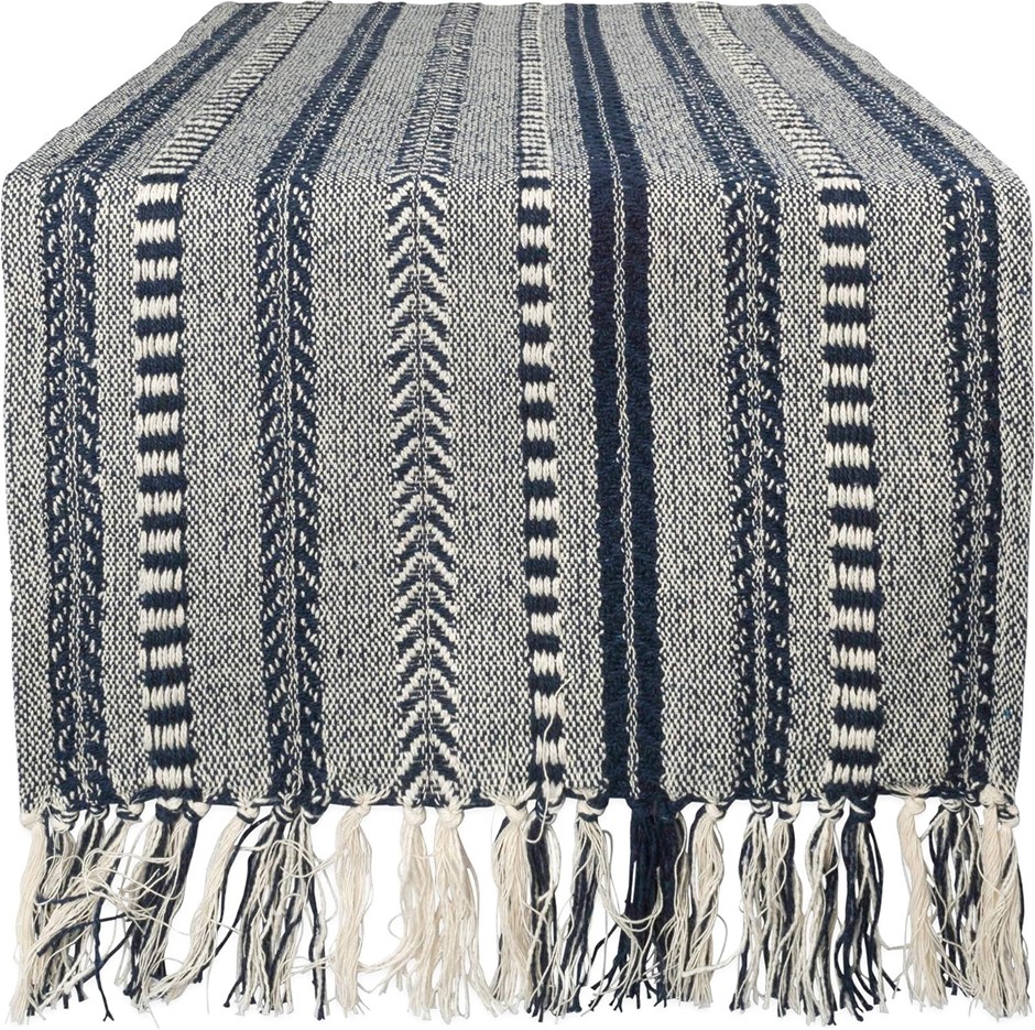 2 x DII Farmhouse Braided Stripe Table Runner Collection, 38.1x182.9cm (38.