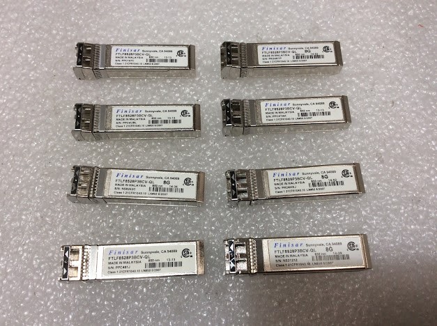 Finisar FTLF8528P3BCV-QL SFP+ Transceiver Module (Lot of 8)