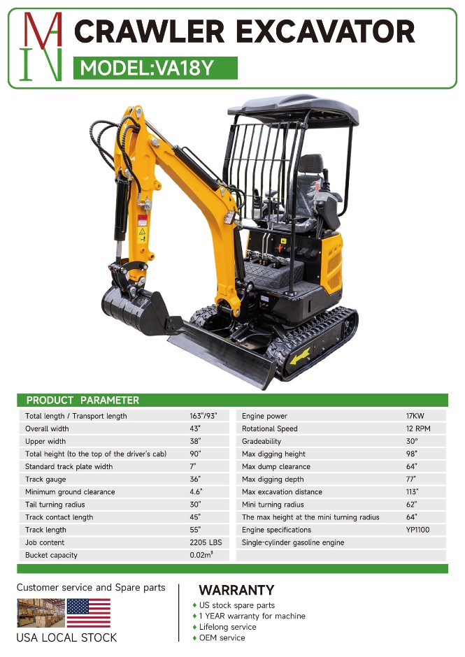 Unused 2026 MIVA VA18Y Crawler Excavator