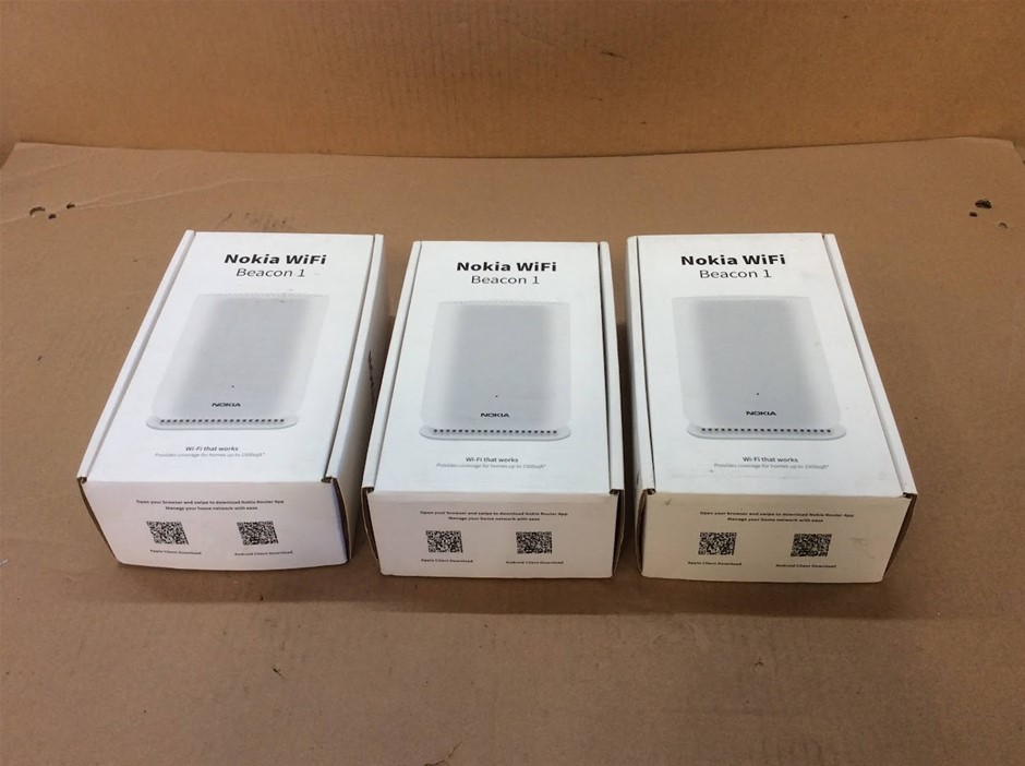 Nokia Beacon 1 Mesh Wi-Fi Router - New Unboxing (Lot of 3)
