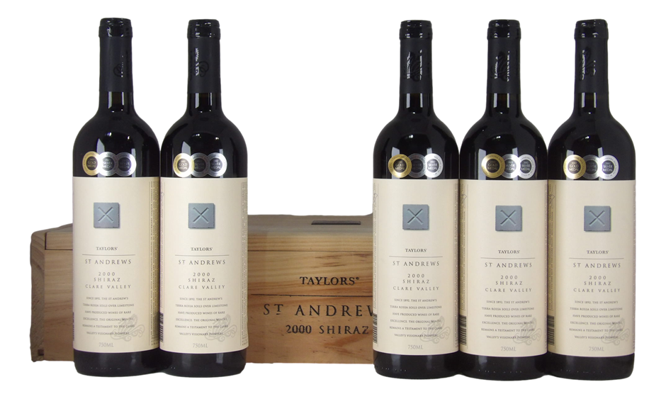 Taylors St Andrews Shiraz 2000 (5x 750mL), Clare Valley, SA
