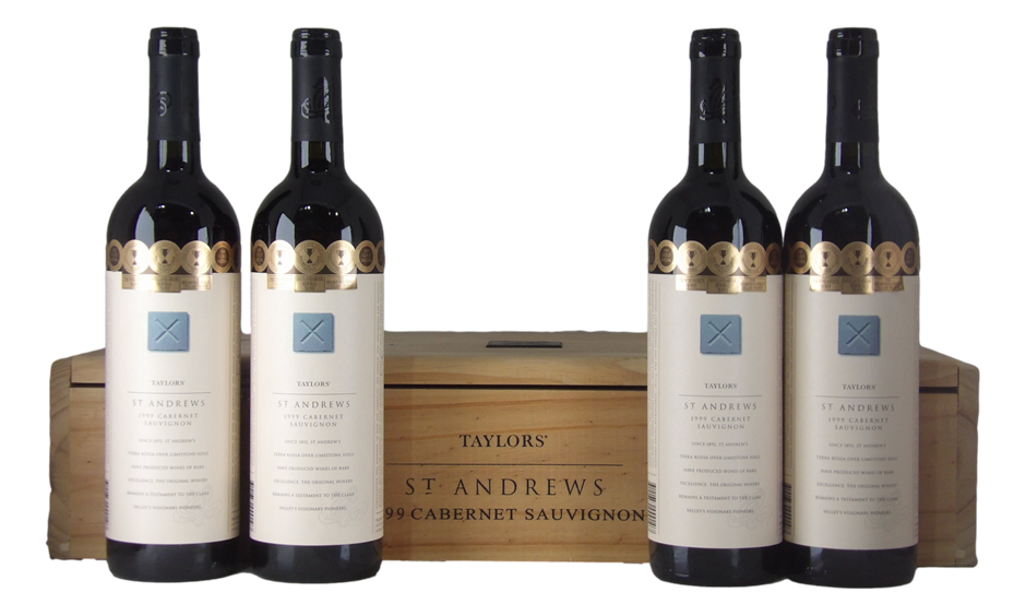 Taylors St Andrews Shiraz 1999 (4x 750ml), Clare Valley. Cork closure